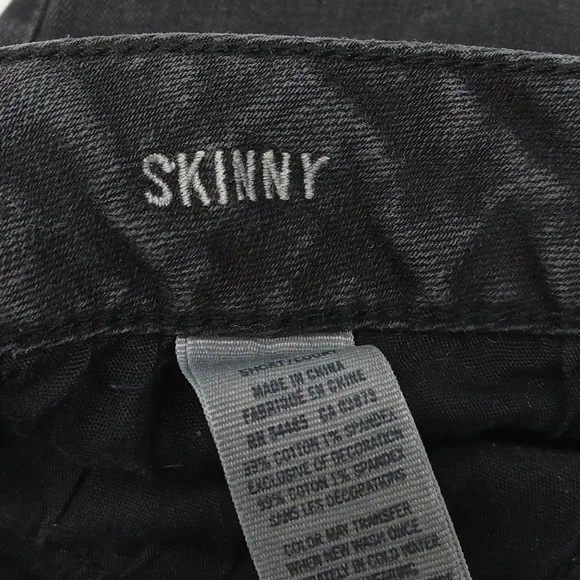 American Eagle Black Denim Super Stretch Skinny Jeans Size 0 - Picture 7 of 8